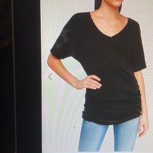 Express V-Neck Dolman Sleeve Ruched Tee